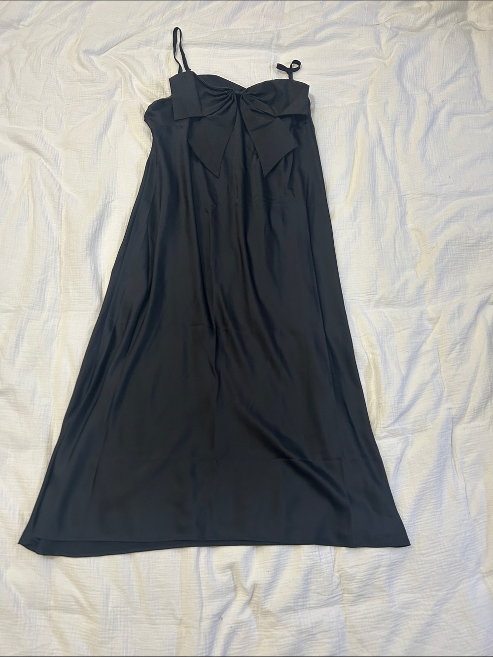a new day Black Midi Dress with Bow Detail